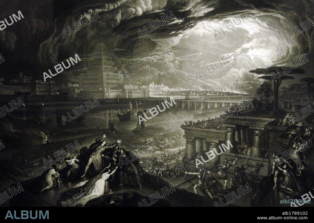 The Fall of Babylon by John Martin (1789-1854). 1831. National Library. Paris. France. Exposition Babylon. Louvre.