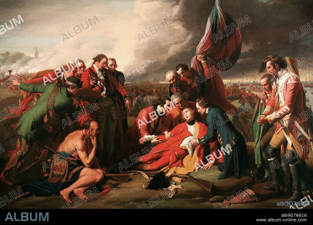 The Death of General Wolfe is a well-known 1770 painting by Anglo-American artist Benjamin West depicting the death of British General James Wolfe during the 1759 Battle of Quebec of the Seven Years' War. It is an oil on canvas of the Enlightenment period.