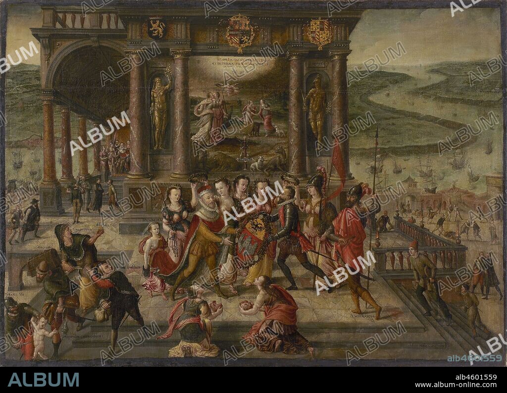 HANS VREDEMAN DE VRIES (JAN). Allegory on the Fall of Antwerp on 17 August 1585.