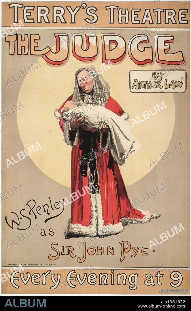 "The Judge" 189 0play poster. Terry's Theatre, Westminster. . A collection of pamphlets, handbills, and miscellaneous printed matter. Originally published/produced in London, 1800 - 1895. Image taken from A collection of pamphlets, handbills, and miscellaneous printed matter relating to Victorian entertainment and everyday life. Originally published/produced in London, 1800 - 1895. Source: Evan.198. Language: English.