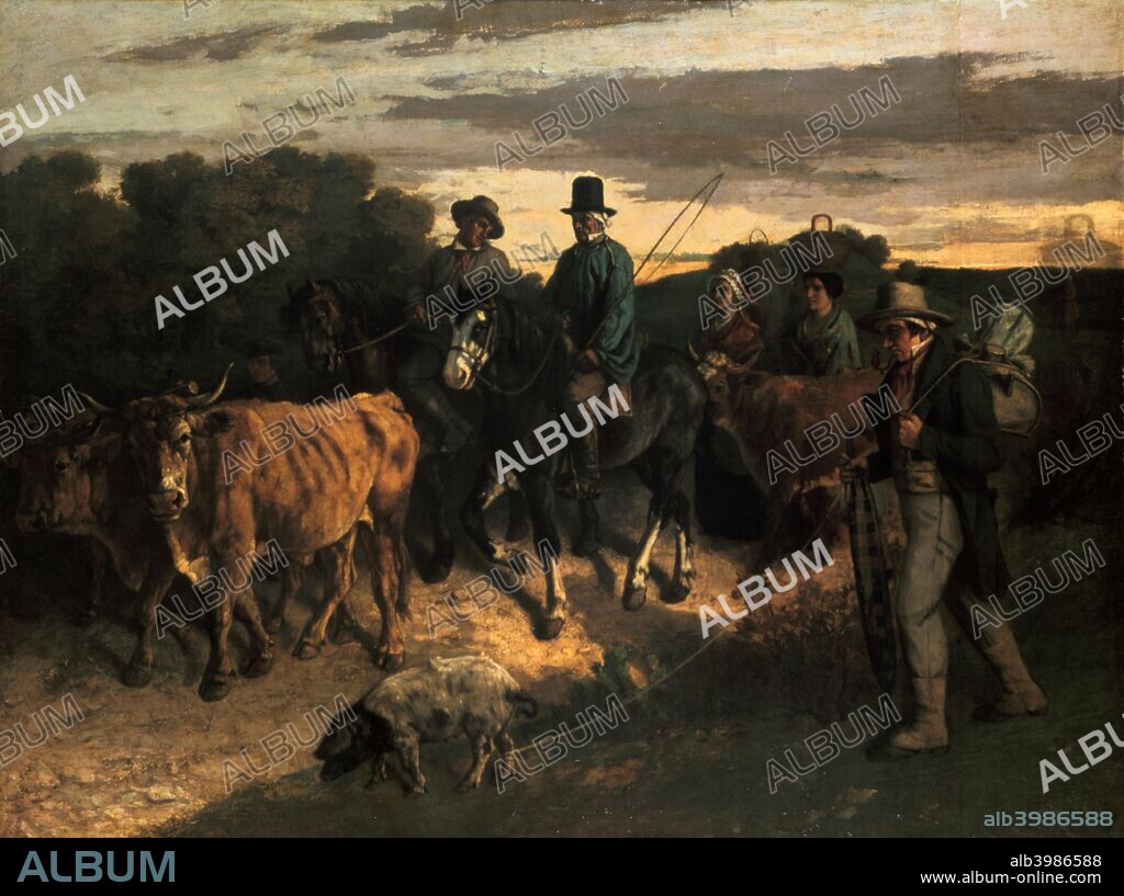 'The Farmers of Flagey' ('Les Paysans de Flagey'), 1855. From the Musee des Beaux Arts, Besancon, France.