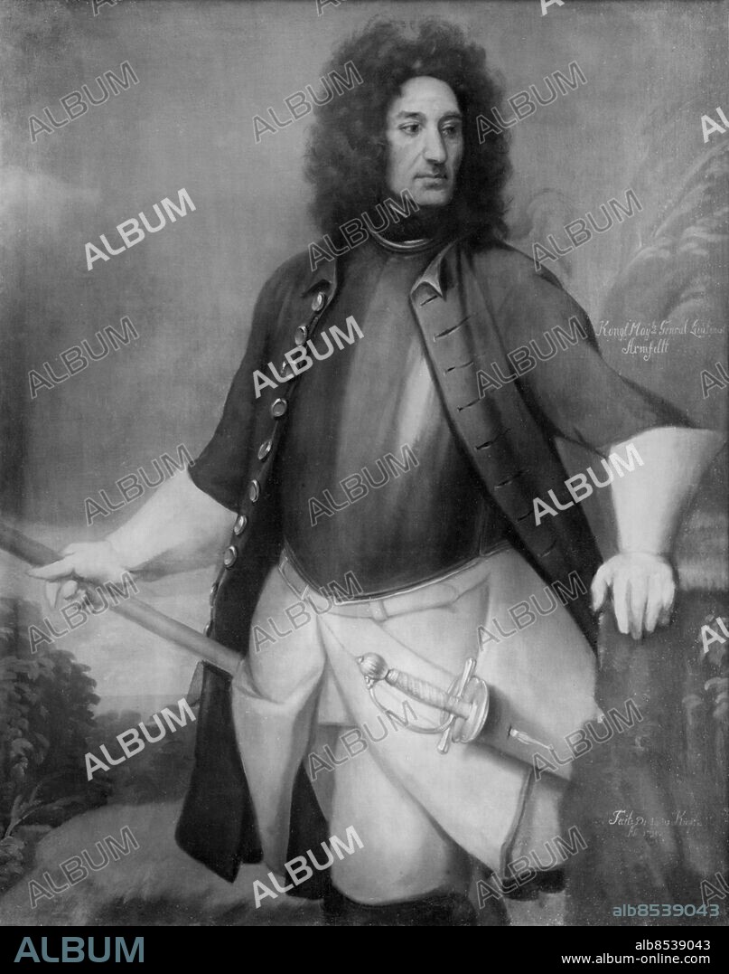 OKÄNT FOTODATUM.. Orig. bildtext... General Karl Gustaf Armfeldt Oljemålning av D. von Krafft. Anm. Carl Gustaf Armfeldt, 1666-1736, friherre, militär. Förlorade 1719 3500 man av 5000 i fjällen under ett återtåg från Norge. 1735 general och överbefälhavare i Finland Porträtt Värjfäste Bröstharnesk Handskar Knappar Rockar Kyller Tavlor Karoliner Adelsmän persons: DAVID VON KRAFFT*;CARL GUSTAF ARMFELDT sites: SVERIGE.