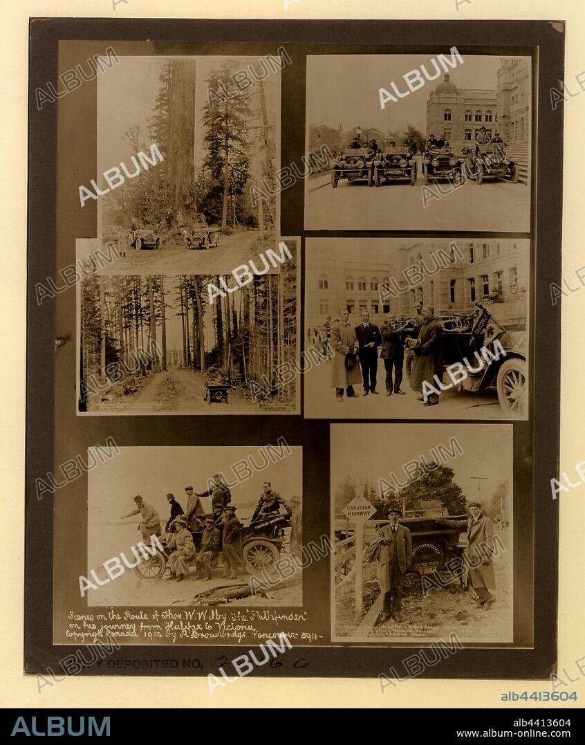 Scenes on the route of Thomas W. Wilby, the pathfinder on his journey from Halifax to Victoria, 1912.