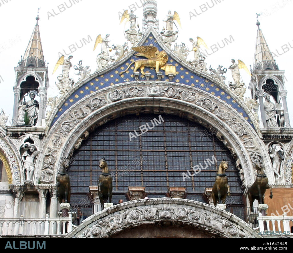 Cathedral Basilica of Saint Mark is the cathedral church of the Roman Catholic Archdiocese of Venice, northern Italy. It is the most famous of the city's churches and one of the best known examples of Byzantine architecture.