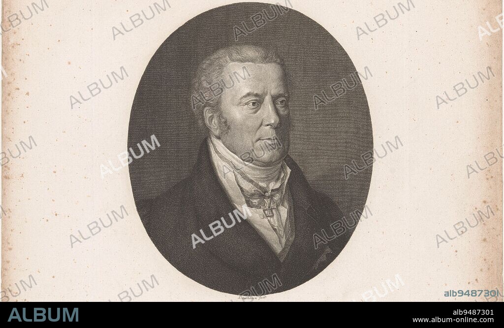 Portrait of Friedrich Leopold von Kircheisen, Ludwig Buchhorn, 1810 - 1856, print maker: Ludwig Buchhorn, (mentioned on object), printer: Hampe, (mentioned on object), Berlin, 1810 - 1856, paper, etching, engraving, h 294 mm × w 217 mm.