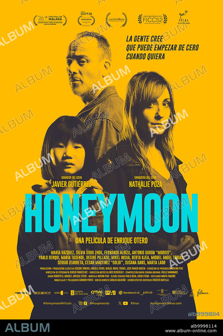 Poster de HONEYMOON, dirigida por ENRIQUE OTERO. Copyright Accamedia Productions Control Z Deputación de Ourense Televisión de Galicia (TVG) S.A. Xunta de Galicia.