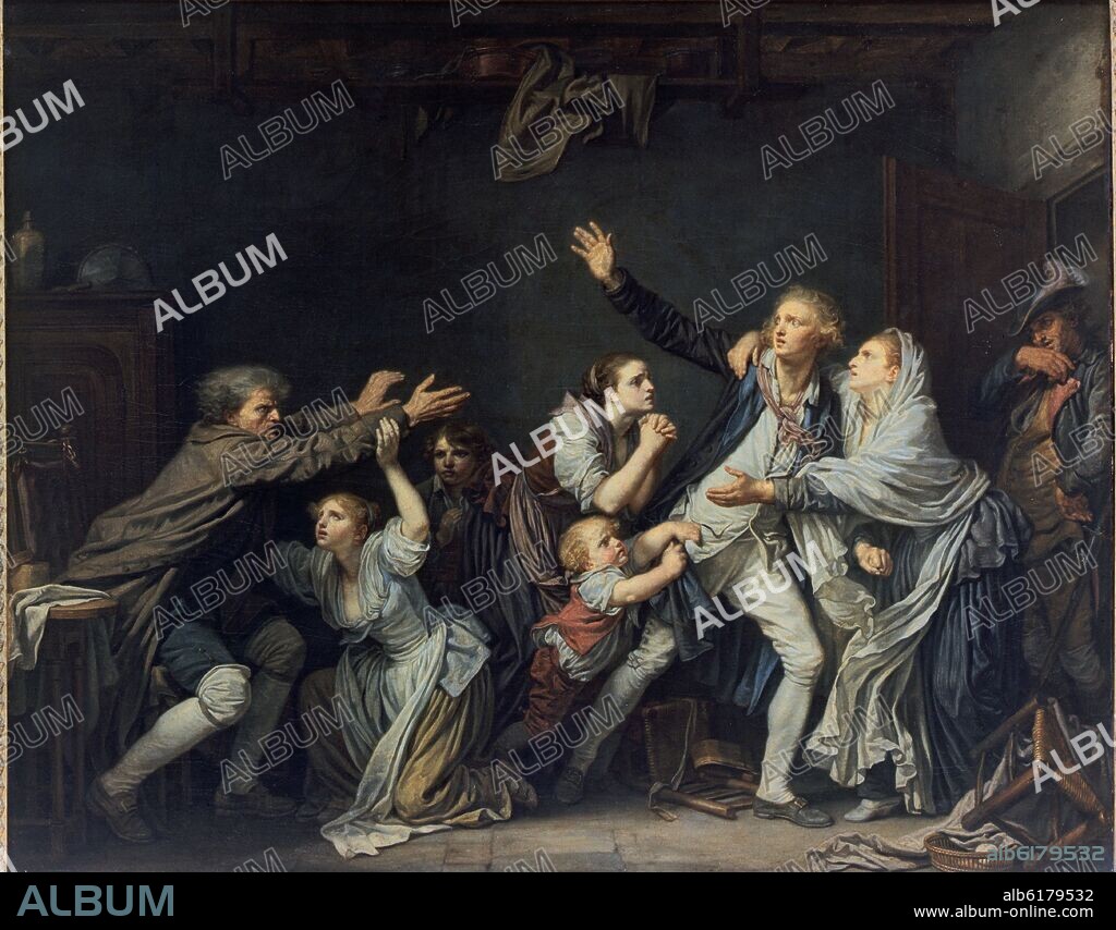 BAPTISTE GREUZE JEAN (1725-1805). LA MALDICION PATERNA - SIGLO XVIII - O/L - 130 x 162 cm - ESCUELA FRANCESA.