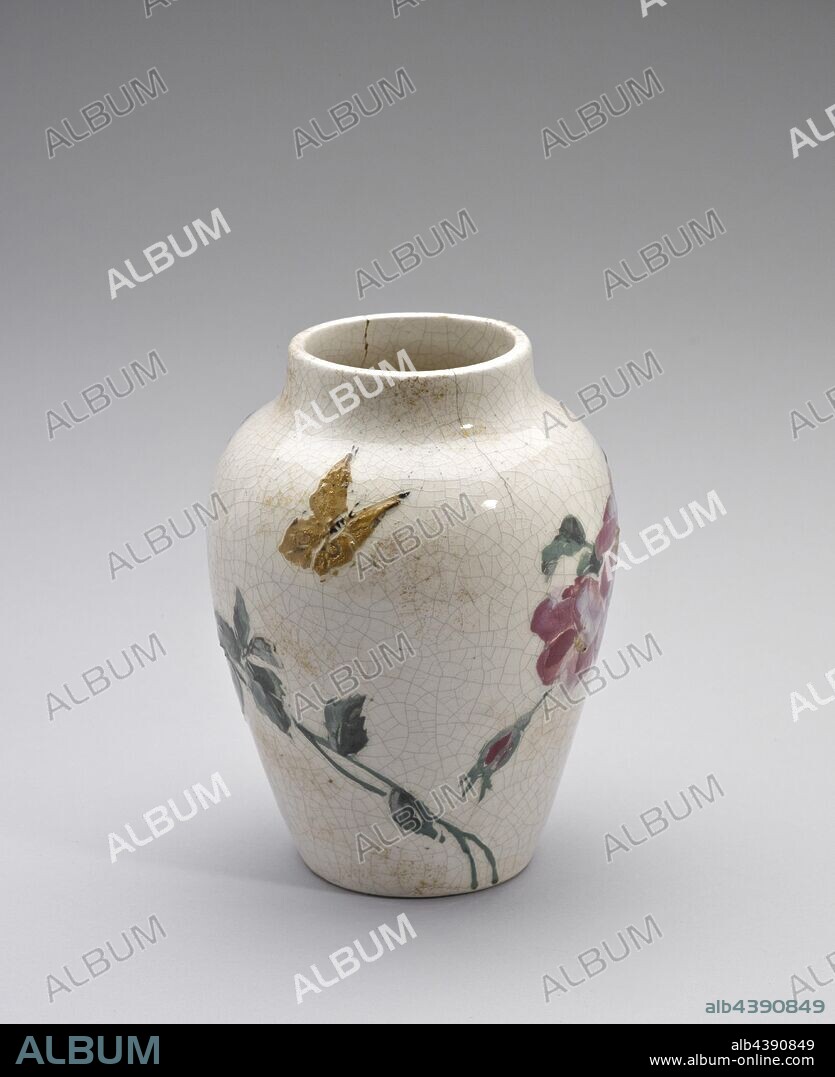 jar, Mary Louise McLaughlin (American, 1847-1939), 1881, glazed pottery, 5-1/4 x 3-3/4 x 3-3/4 in., Signed, inscribed and dated, underside: L. McL, Cinti, 1881 Inscribed, underside: 55, D, Decorative Arts.