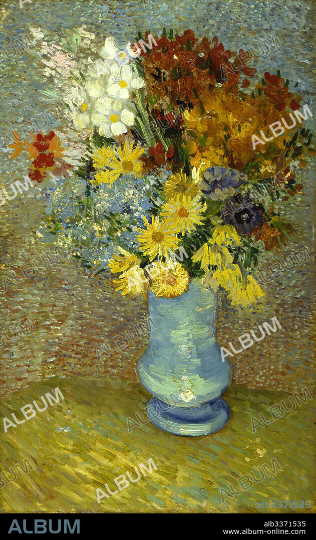 VINCENT VAN GOGH. Flowers in a blue vase.