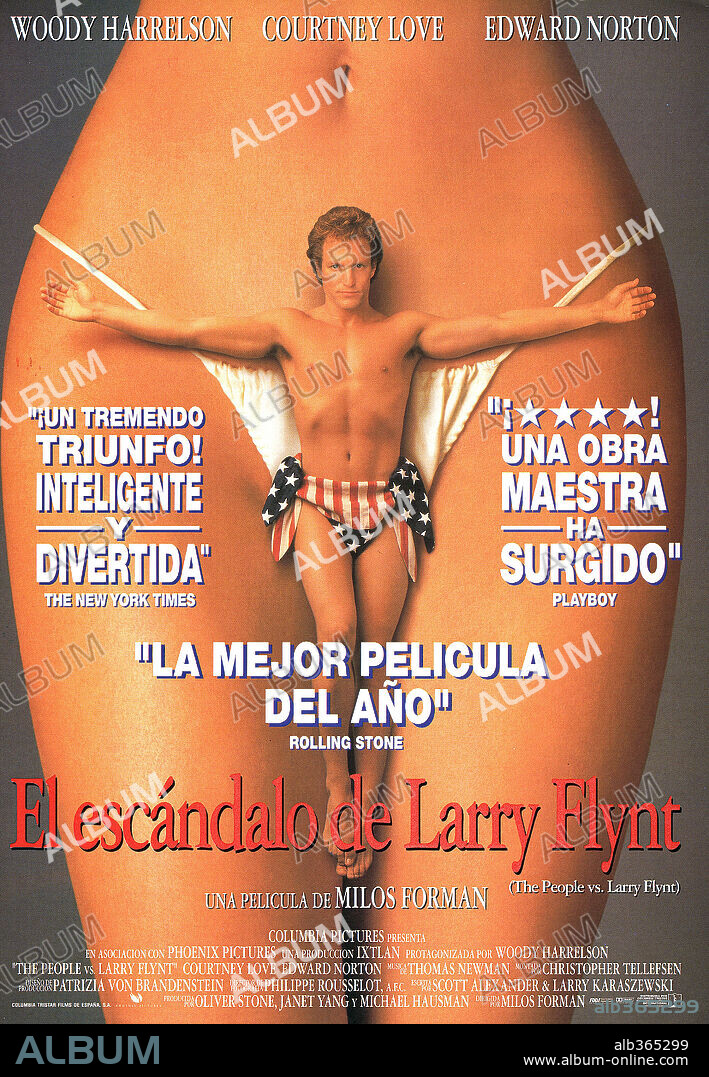 Poster de EL ESCANDALO LARRY FLYNT, 1996 (THE PEOPLE VS. LARRY FLYNT), dirigida por MILOS FORMAN. Copyright UNITED ARTISTS.