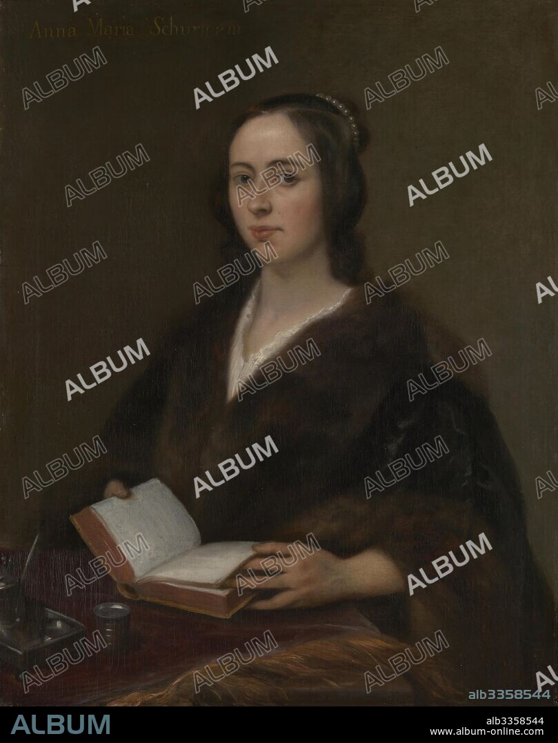 JAN LIEVENS. Portrait of Anna Maria van Schurman (1607-1678).