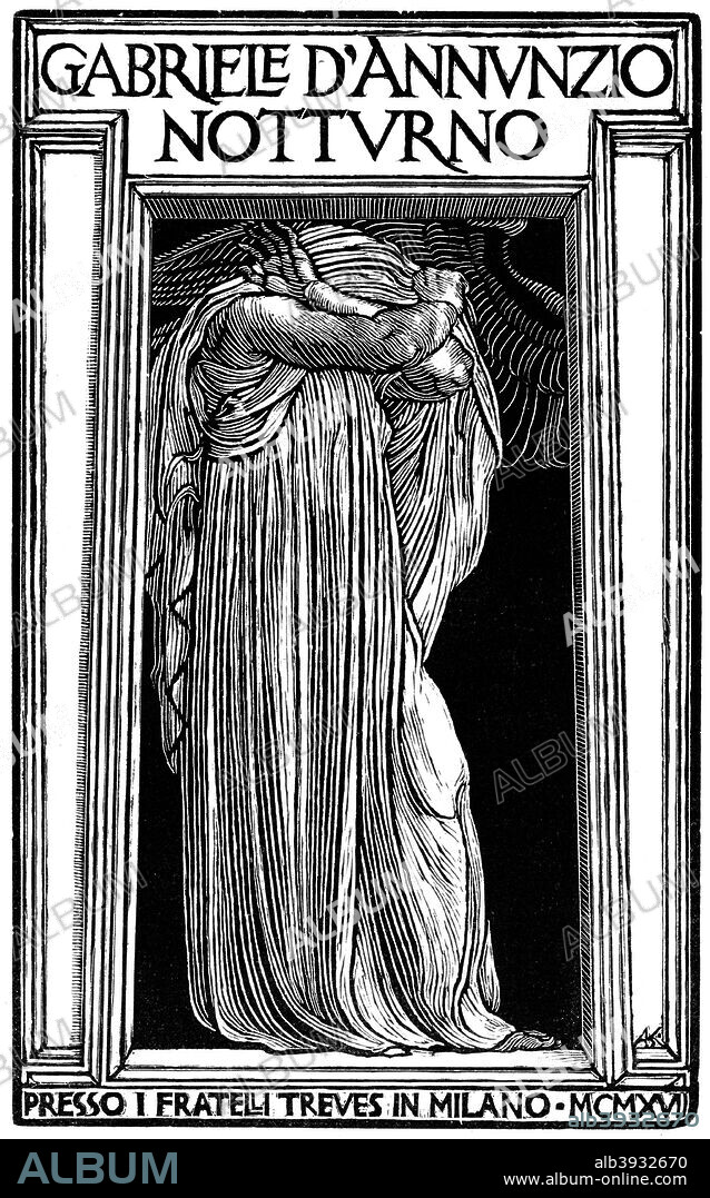 Notturno, by Gabriele D'Annunzio, 1921. Notturno is an autobiographical work by the Italian author Gabriele D'Annunzio (1863-1938). He is a controversial figure because of his links with the Italian Fascist movement.