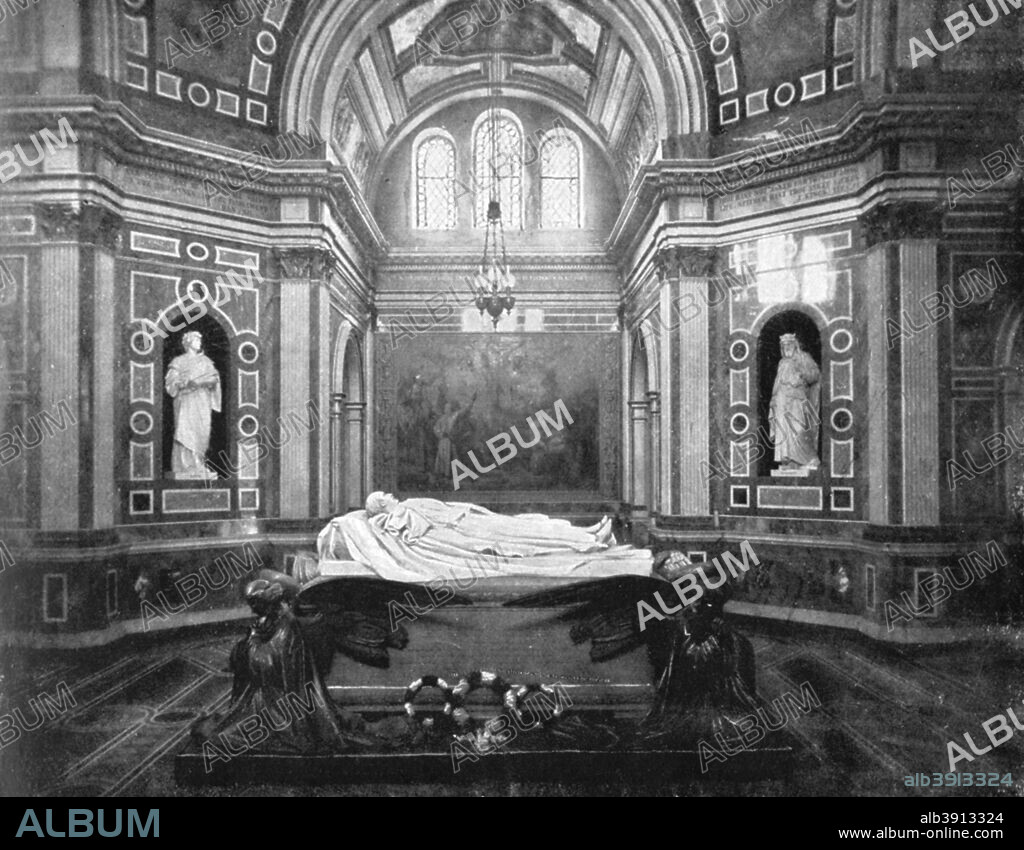 The Royal Mausoleum, Frogmore, 1901. Frogmore Mausoleum, near Windsor Castle in Berkshire, was built by Queen Victoria to contain the remains of her husband, Prince Albert, who died of typhoid at the age of 42.