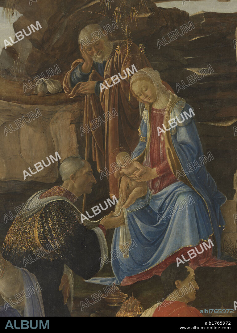 Adoration of the Magi, by Filipepi Sandro Known as Botticelli, 15th Century, 1475, tempera on panel, cm 111 x 134. Italy, Tuscany, Florence, Uffizi Gallery. Authorization required for non editorial use.
