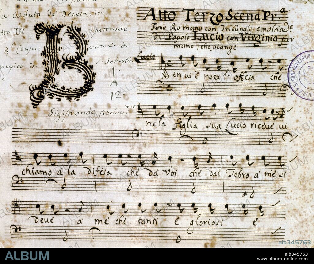 Scarlatti Act III. La Caduta dei Decemviri. Autograph Manuscript.