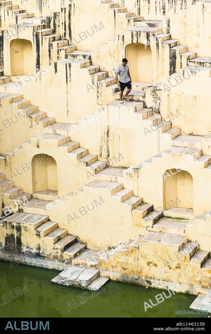 A step well near Kheri Gate, Jaipur, Rajasthan, India, Asia.