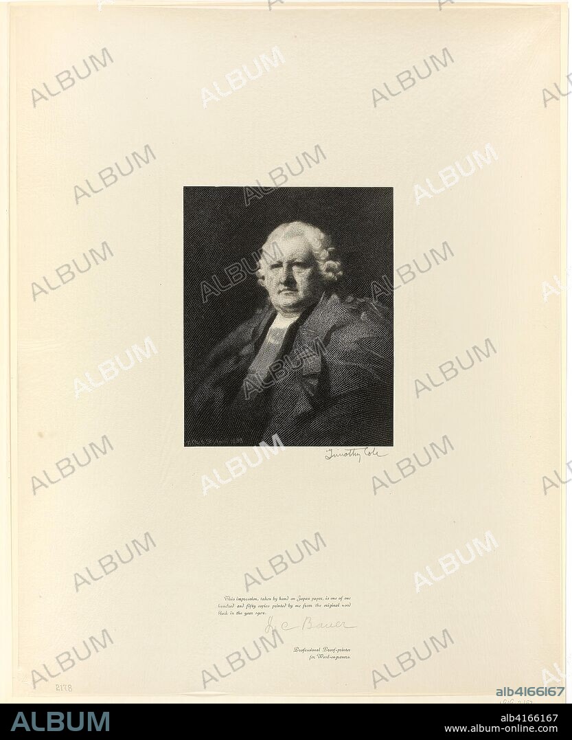 Portrait of Lord Newton, from Old English Masters. Timothy Cole (American, born England, 1852-1931); after Sir Henry Raeburn (Scottish, 1756-1823). Date: 1898. Dimensions: 435 x 345 mm (sheet). Wood engraving on chine paper. Origin: United States.