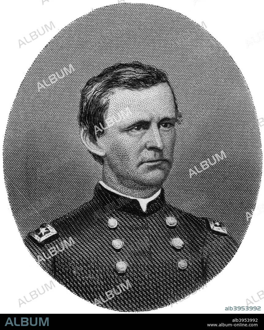 Wesley Merritt, Union Army general, 1862-1867. Merritt (1834-1910) was a noted cavalry commander during the Civil War. He later commanded the 9th Cavalry on the western frontier, served as Superintendent of the US Military Academy at West Point, and became military governor of the Philippines after the islands were captured by the Americans in the Spanish-American War. An engraving from volume III of The War with the South : a History of the Late Rebellion, by Robert Tomes, Benjamin G Smith, New York, Virtue & Yorston, 3 Volumes, 1862-1867.