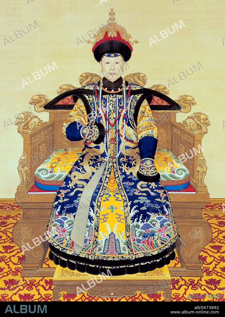Empress Xiao Sheng Xian was a daughter of Ling Chu, the First Prince Liang Rong of the Manchu yellow banner corps, and granddaughter of Prince Eidu of the Niuhuru Clan. Lady Niuhuru entered the Yongzheng Emperor's household in 1705. In 1711 she gave birth to Prince Hongli, the future Qianlong Emperor. Niuhuru was granted the title of the 'Consort Xi' in 1723. One year later she was granted the title of the 'Noble Consort Xi'. After the death of her husband in 1735, her son Hongli became the new Emperor. She was thus granted the title of the 'Imperial Dowager Empress Chong Qing'. The Qianlong Emperor often visited his mother. Niuhuru always joined the Emperor on his trips to the North and the South. By all accounts the Dowager Empress was widely respected. When she became too old for travelling, the Emperor stopped and travelled again after her death. The Emperor had great respect for his mother and would often seek her advice. Her sixtieth birthday was lavishly celebrated, poems read in her honour and sacrifices made to the gods by the Emperor and the entire court. Niuhuru died in 1777 at the age of 85 years.
