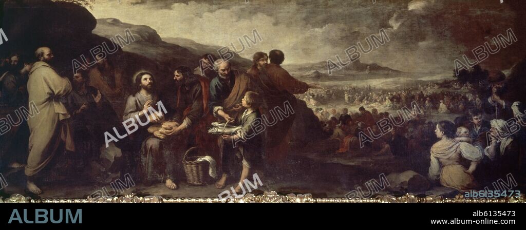 BARTOLOMÉ ESTEBAN MURILLO. MULTIPLICACION DE LOS PANES Y PECES - MILAGRO - SIGLO XVII - BARROCO ESPAÑOL.