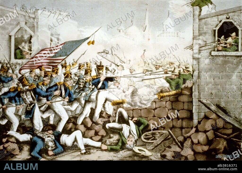 In the Battle of Monterrey (September 21-24, 1846) during the Mexican-American War, General Pedro de Ampudia and the Mexican Army of the North was defeated by the Army of Occupation, a force of United States Regulars, Volunteers and Texas Rangers under the command of Zachary Taylor. The Mexican-American War was an armed conflict between the United States of America and Mexico from 1846 to 1848 in the wake of the 1845 U.S. annexation of Texas. Combat operations lasted from spring 1846 to fall 1847. American forces quickly occupied New Mexico and California and then invaded parts of Northeastern Mexico and Northwest Mexico. The Pacific Squadron conducted a blockade, and took control of several garrisons on the Pacific coast in Baja California. After Mexico would still not agree to the cession of its northern territories, another American army captured Mexico City, and the war ended in victory of the U.S. The Treaty of Guadalupe Hidalgo forced Mexican Cession of the territories of Alta California and New Mexico to the U.S. in exchange for $18 million. In addition, the United States forgave debt owed by the Mexican government to U.S. citizens. Mexico accepted the Rio Grande as its national border, and the loss of Texas.