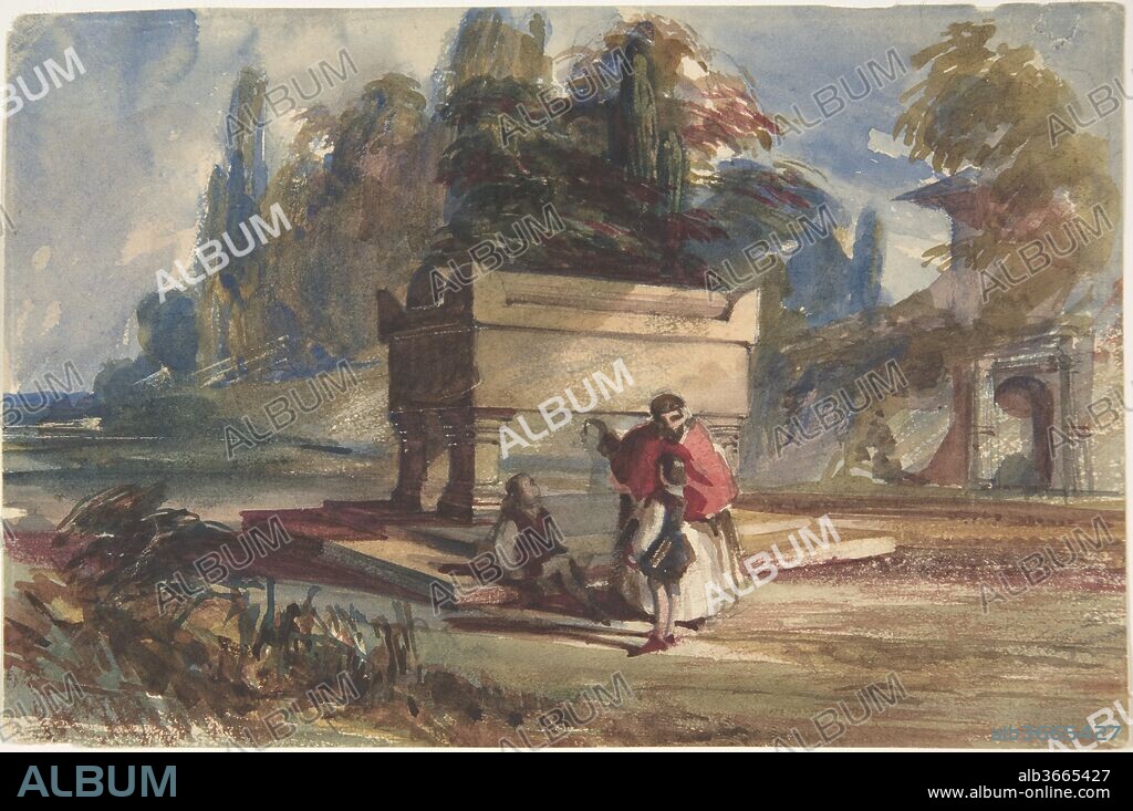 Oriental Scene. Artist: Attributed to William James Müller (British, Bristol 1812-1845 Bristol); Formerly attributed to William Makepeace Thackeray (British, Calcutta 1811-1863 London). Dimensions: sheet: 4 3/4 x 7 3/16 in. (12.1 x 18.3 cm). Date: ca. 1844.