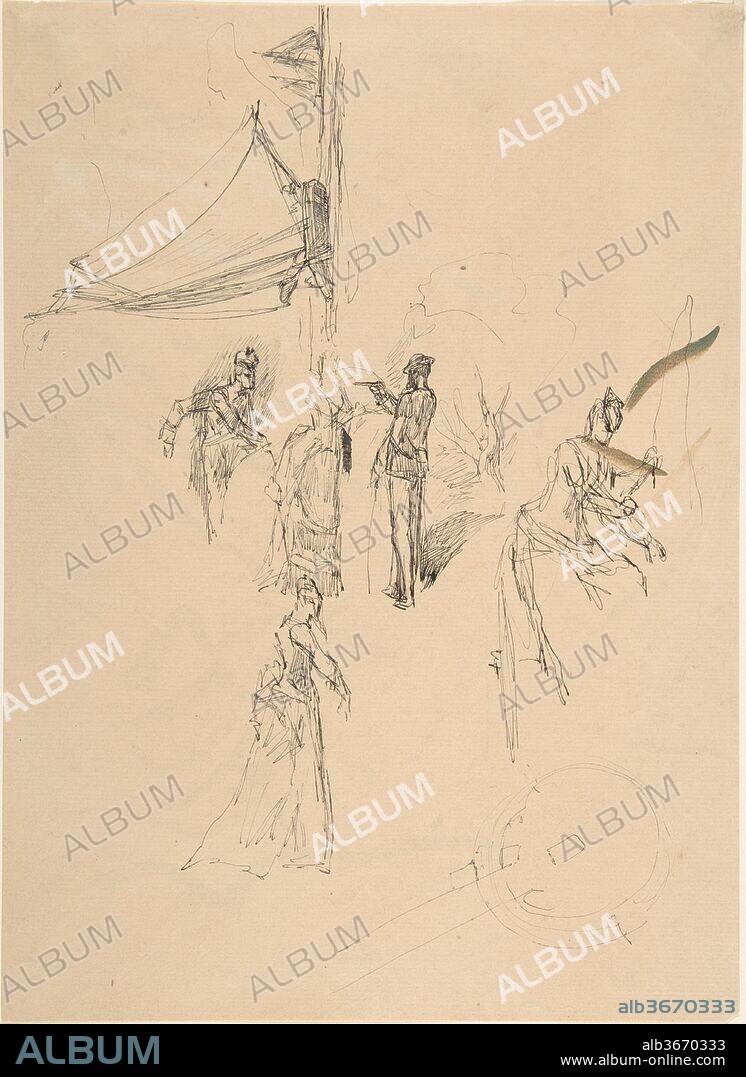 Figure study. Artist: Félicien Rops (Belgian, Namur 1833-1898 Essonnes). Dimensions: 10-5/16 x 7-1/2 in.  (26.2 x 19.1 cm).