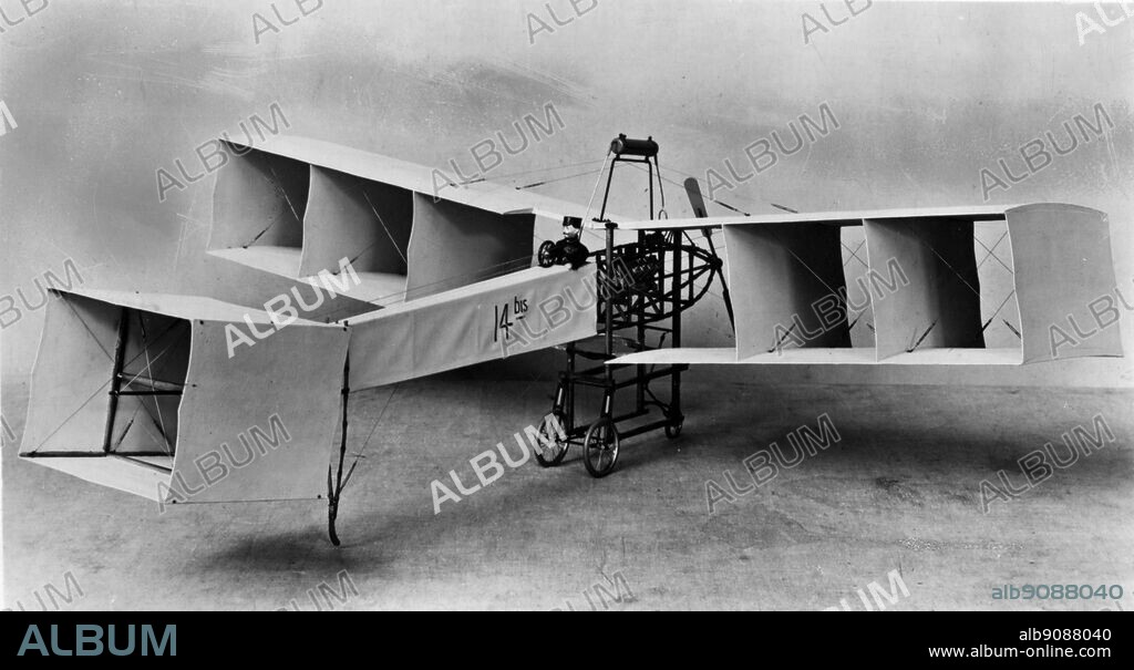 Santos Dumont Biplane 1906. This aircraft constructed by the Brazilian Inventor Alberto Santos Dumont won the Archdeacon Cup on October 23rd 1906. It was of Hargrave box kite construction and was fitted with an Antoinette engine.