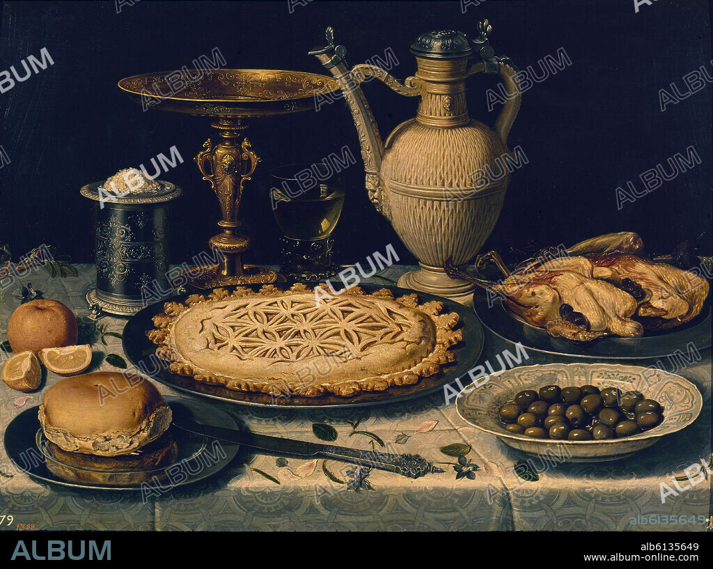 CLARA PEETERS O CLARA LAMBRECHTS (1594-1636). 'Table', 1610-1615, Oil on wood, 55 x 73 cm, P01622.