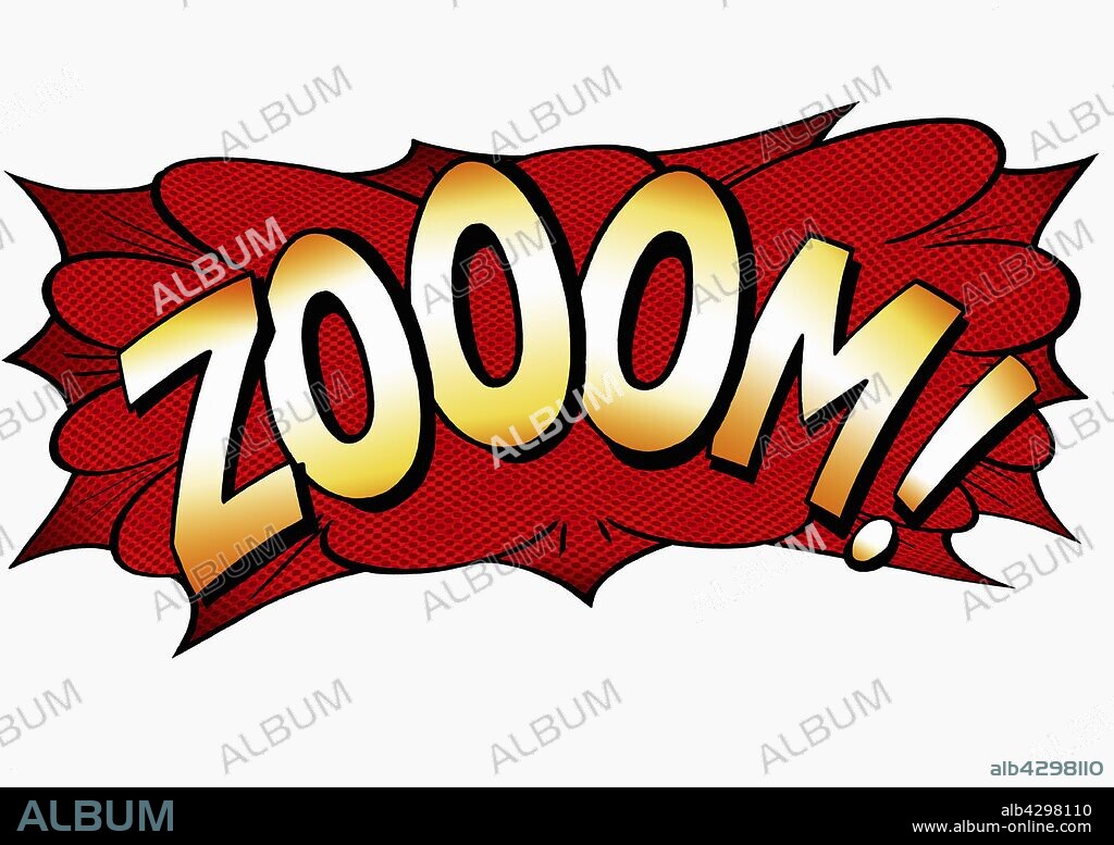 Zoom! comic book text sound effect.