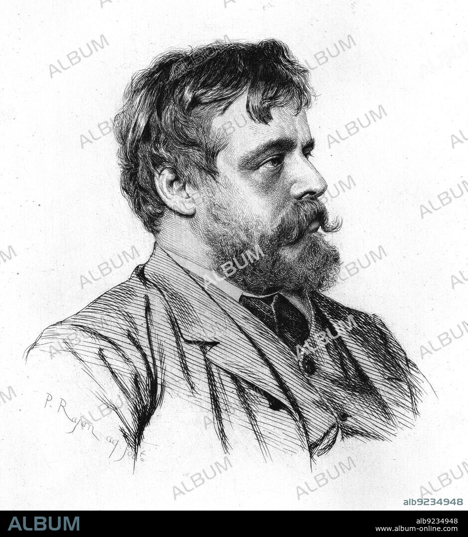 PAUL ADOLPHE RAJON. ''Lawrence Alma-Tadema, R.A.' From "Modern Artists" by F.G.Dumas. [J.S.Virtue & Co Ltd, London, c1880].