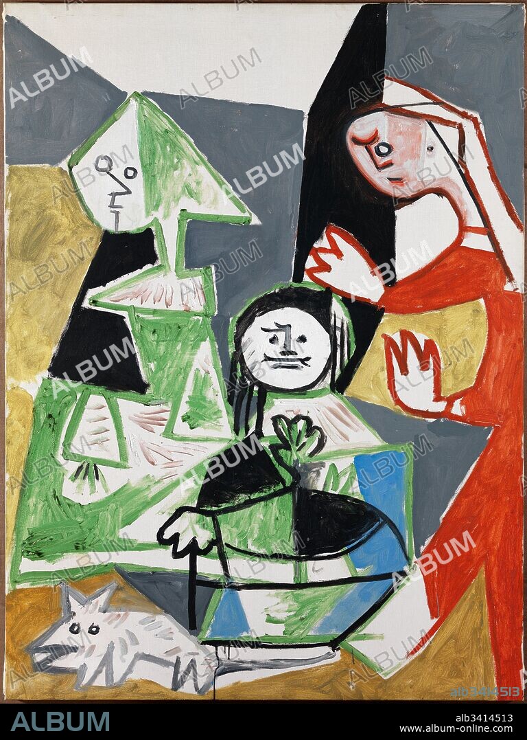 Pablo Picasso / "Las Meninas (Isabel de Velasco, María Bárbola Y Nicolasito Pertusato)" ,1957, Óleo sobre tela, 130 x 96 cm, MPB 70.474.