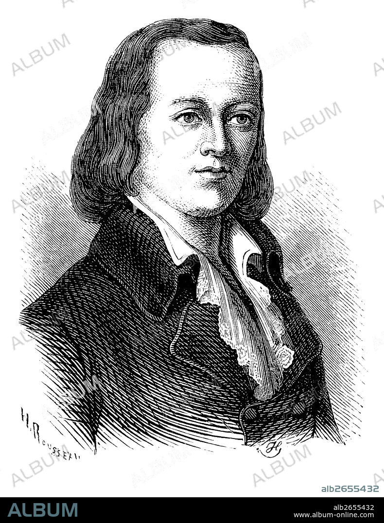 Claude Chappe (1763-1805), inventor francés en telegrafía y óptica. Grabado de 1873.