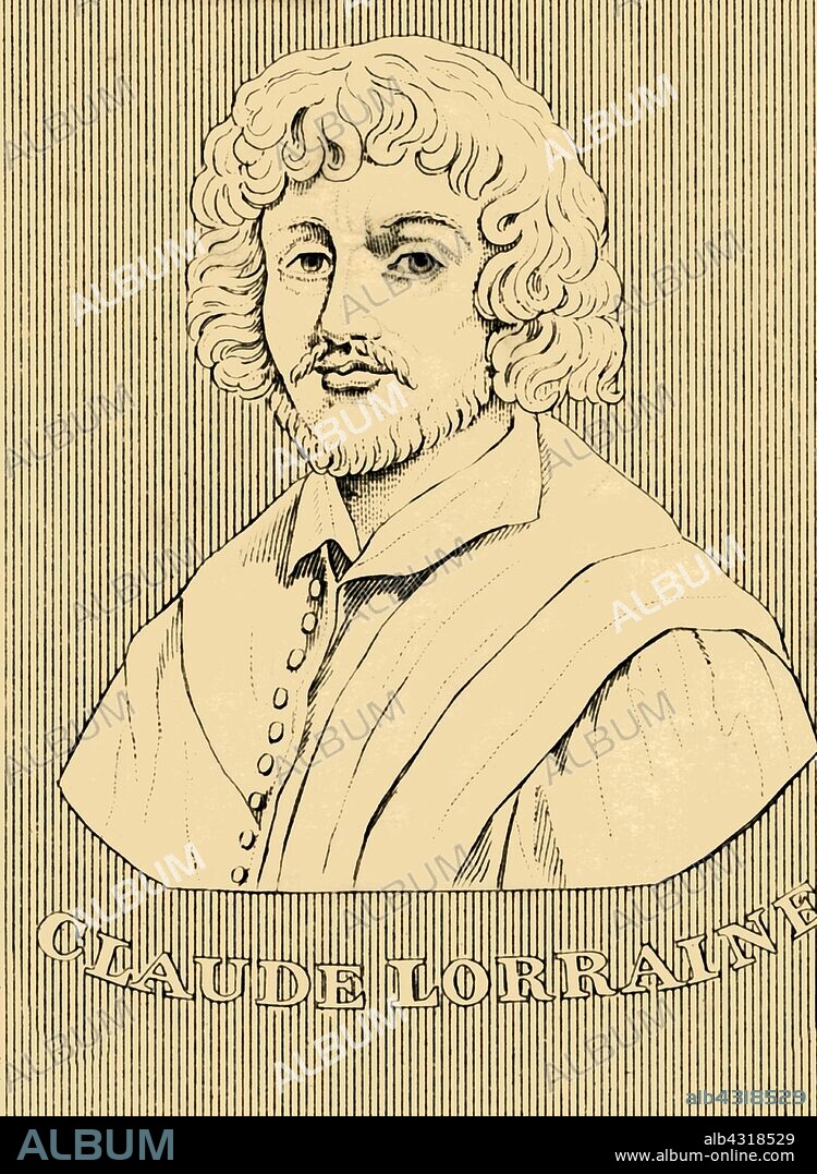 'Claude Lorraine', (c1600-1682), 1830. Claude Lorrain (c1600-1682)  French painter, draughtsman and etcher of the Baroque era. From "Biographical Illustrations", by Alfred Howard. [Thomas Tegg, R. Griffin and Co., J. Cumming, London, Glasgow and Dublin, 1830].