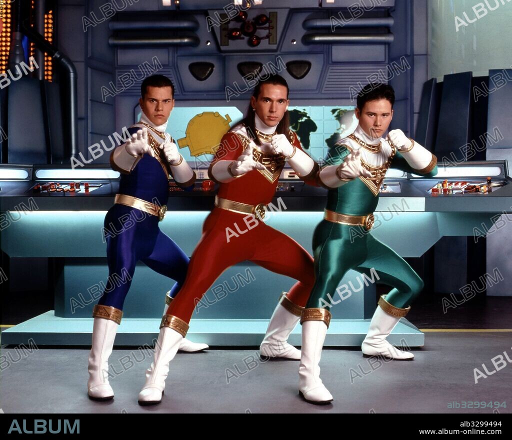 JASON DAVID FRANK, JOHNNY YONG and STEVE CARDENAS in POWER RANGERS ZEO-TV, 1996.
