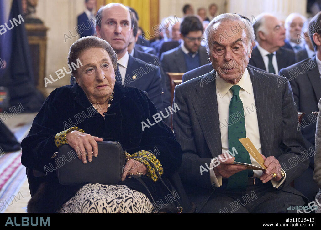 Princess Margarita, Duchess of Soria, Carlos Zurita attends the presentation of the 'Digital Portal of Hispanic History' at Royal Palace on February 28, 2023 in Madrid, Spain.