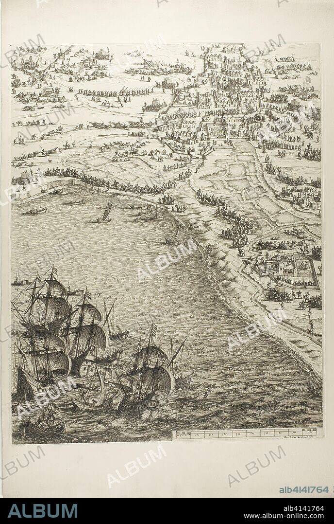 Plate Six from La Siège de la Rochelle. Jacques Callot (French, 1592-1635); printed by Chalcographie du Louvre, Paris. Date: 1631. Dimensions: 567 × 443 mm (image); 569 × 449 mm (plate); 717 × 510 mm (sheet). Etching on paper. Origin: France.
