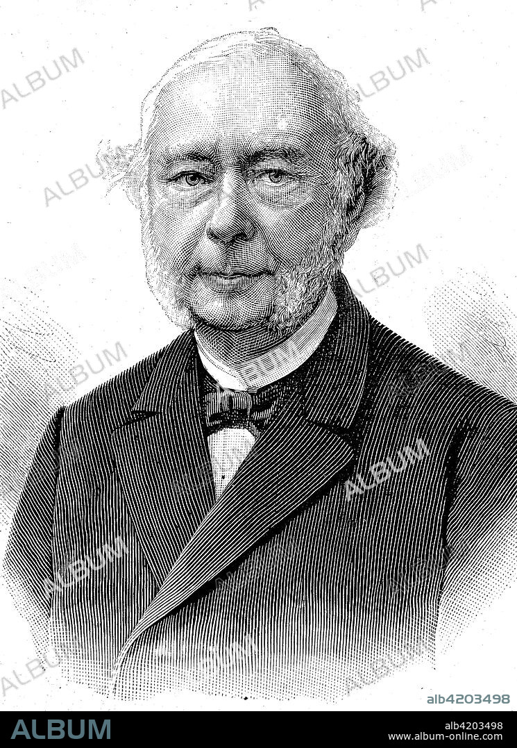 Wilhelm Georg Friedrich Roscher, October 21, 1817 - June 4, 1894, was a German economist from Hanover, historical image or illustration, published 1890, digital improved.