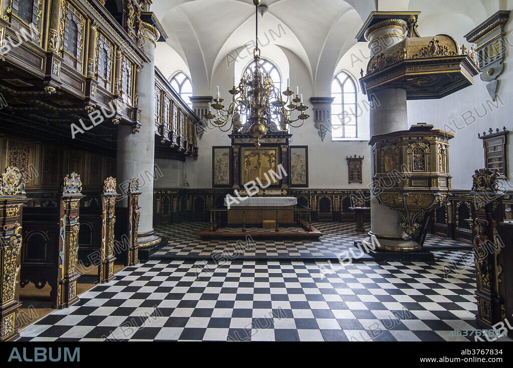 Chapel inside Kronborg renaissance castle, UNESCO World Heritage Site, Helsingor, Denmark, Scandinavia, Europe.