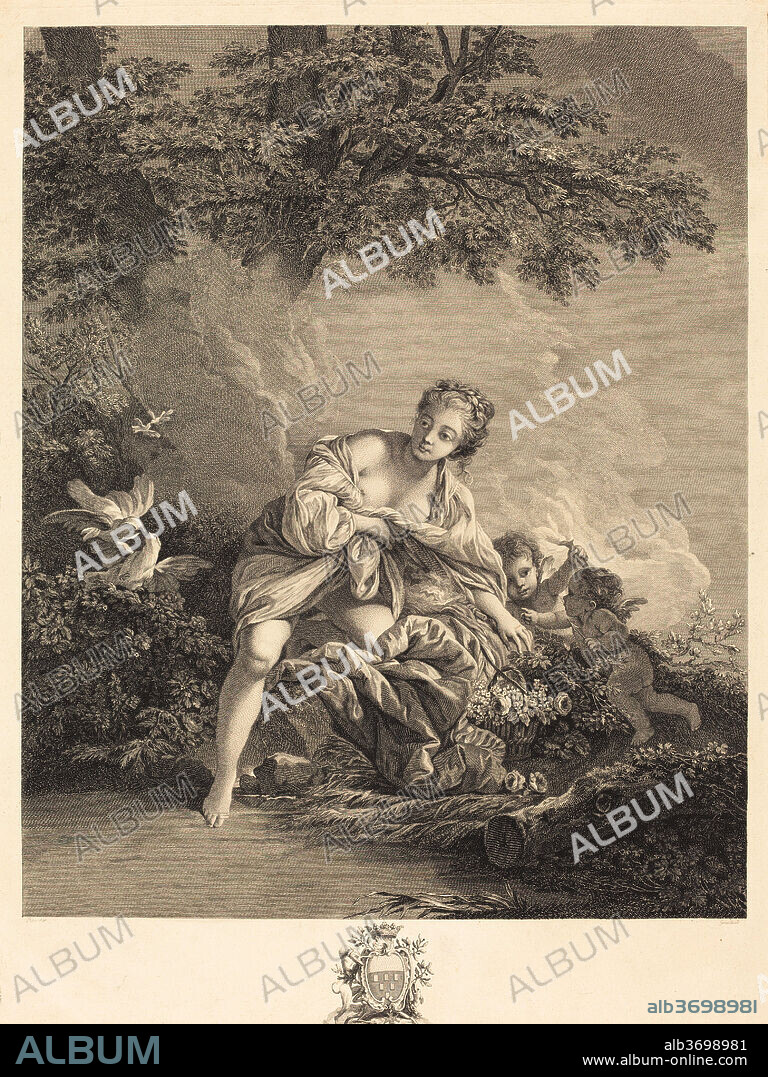 RENÉ GAILLARD AFTER FRANÇOIS BOUCHER. Venus et les amours. Medium: engraving and etching.