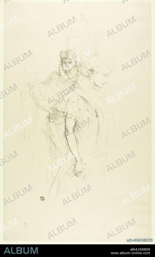 Blanche and Noire. Henri de Toulouse-Lautrec; French, 1864-1901. Date: 1896. Dimensions: 449 × 294 mm (image); 545 × 339 mm (sheet). Lithograph on cream laid Japanese paper. Origin: France.