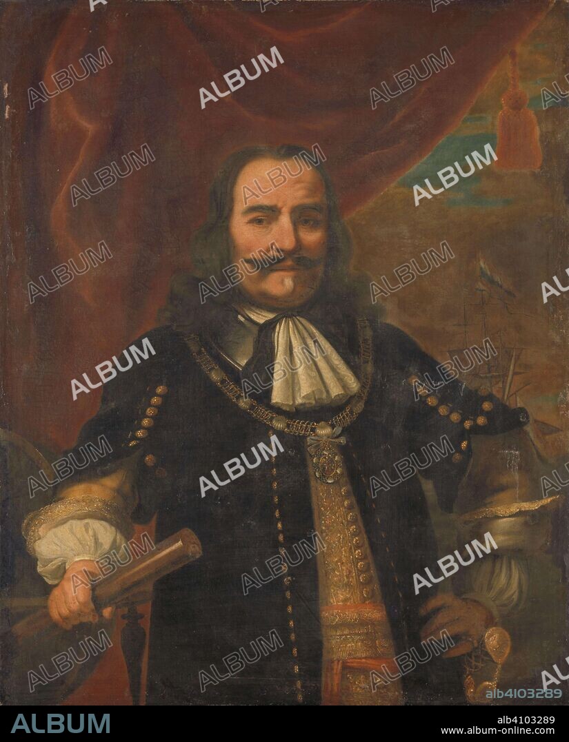 FERDINAND BOL (COPY AFTER). Michiel Adriaensz de Ruyter (1607-1676), Lieutenant Admiral. Dating: 1650 - 1750. Place: Netherlands. Measurements: support: h 112 cm × w 90 cm; d 7 cm.