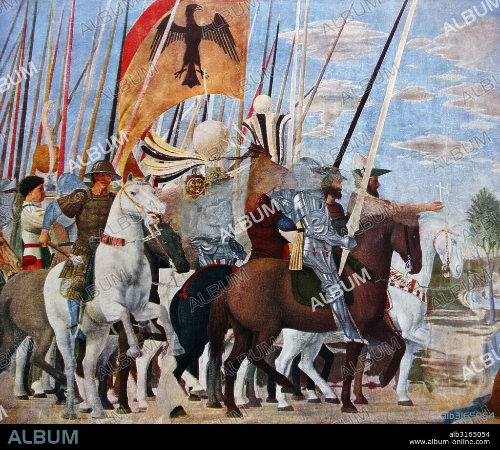 Painting titled 'The Battle of Constantine' by Piero della Francesca (1415-1492) Italian painter of the Early Renaissance. Dated 15th Century.