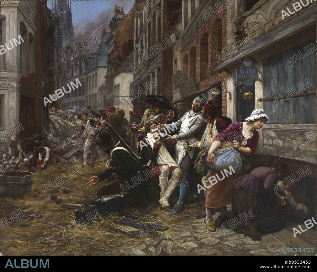 GASTON MÉLINGUE. Episode of the Siege of Lille, 1792. Date: 1891. oil on canvas.