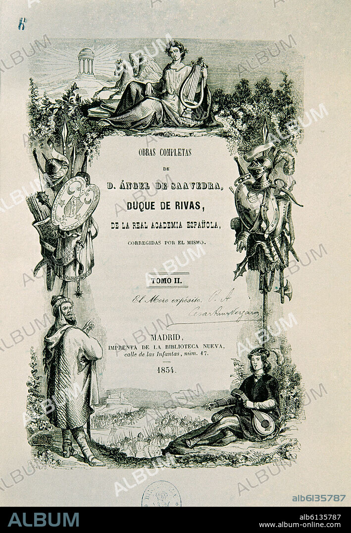 ANGEL DE SAAVEDRA (1791-1865) III DUQUE DE RIVAS. EL MORO EXPOSITO - TOMO II - (1854).