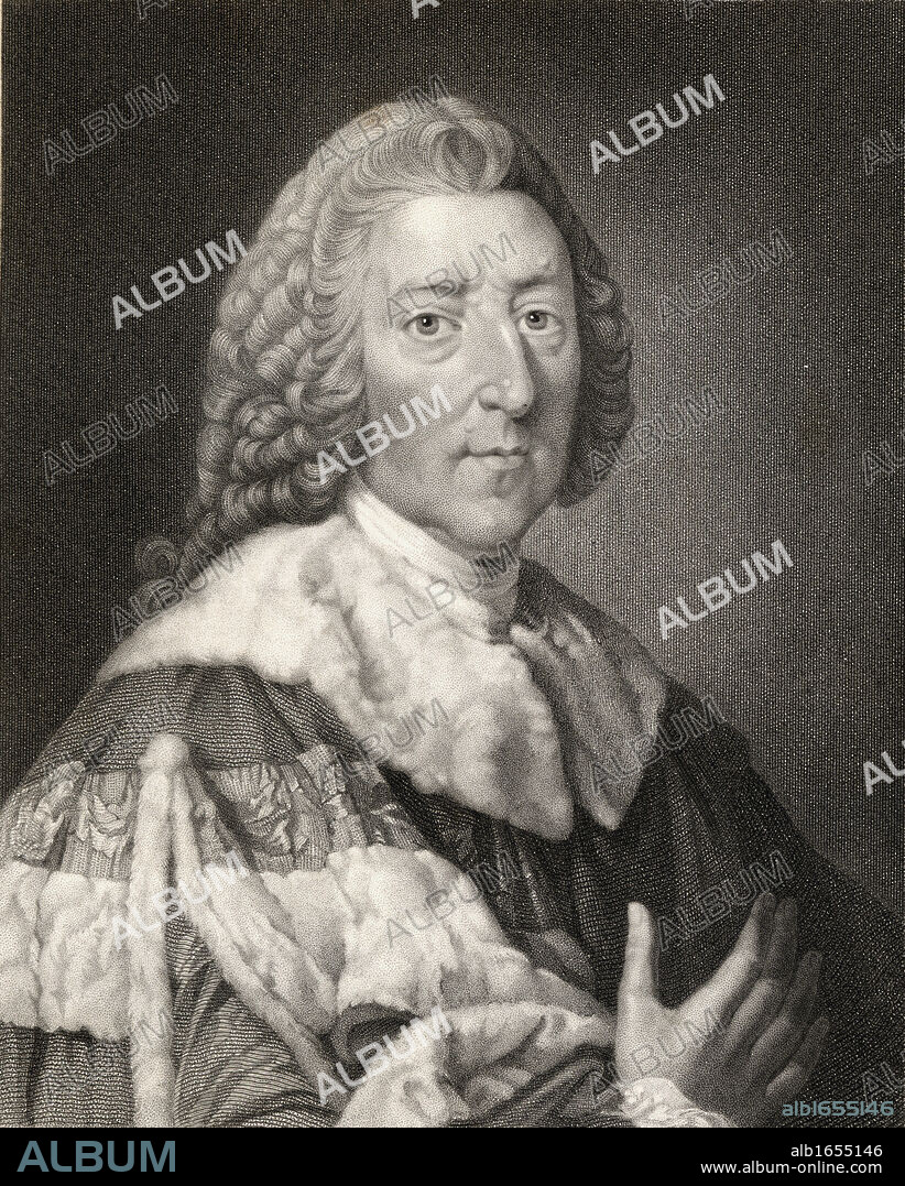 William Pitt The Elder 1st. Earl of Chatham, 1708-1788. British statesman and twice virtual Prime Minister. From the book 'Gallery of Portraits' published London 1833.