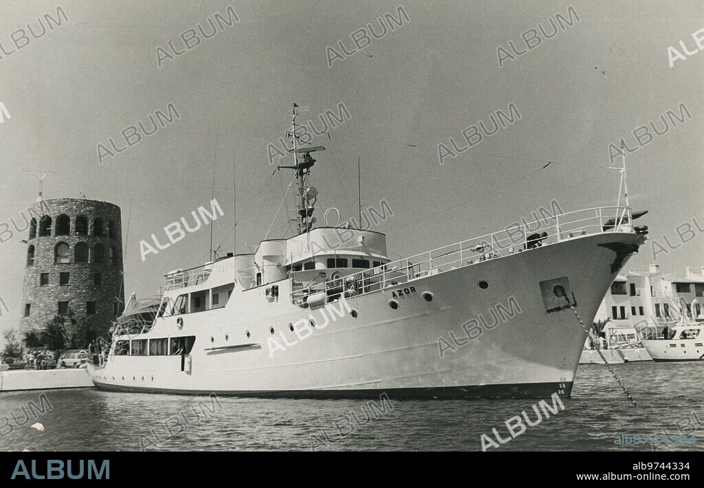 April 12, 1975. The Azor yacht docked in Puerto Banús.