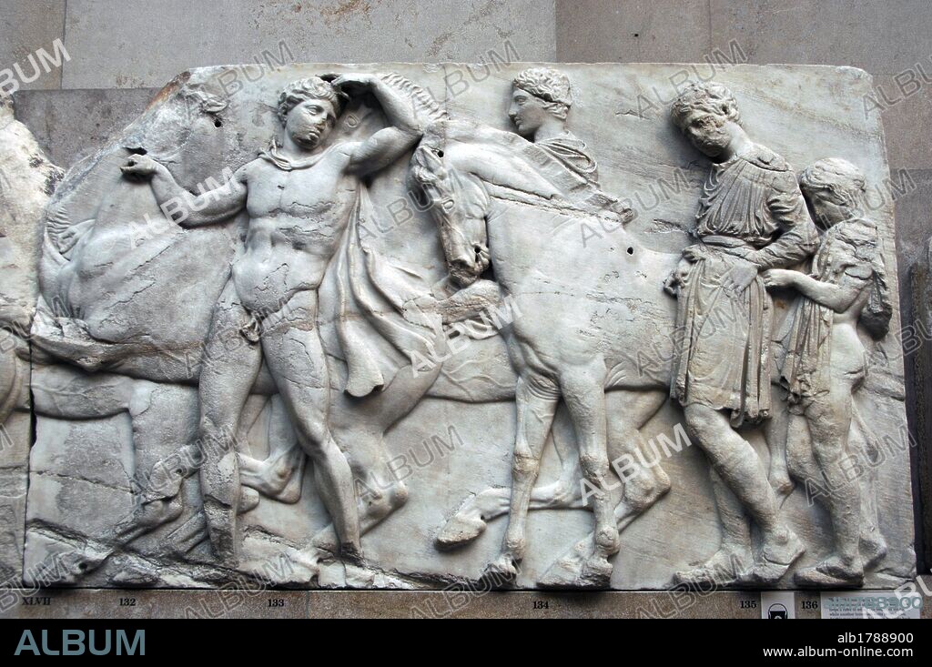 Greek Art. Parthenon. 5th century B.C. A boy helps a rider
