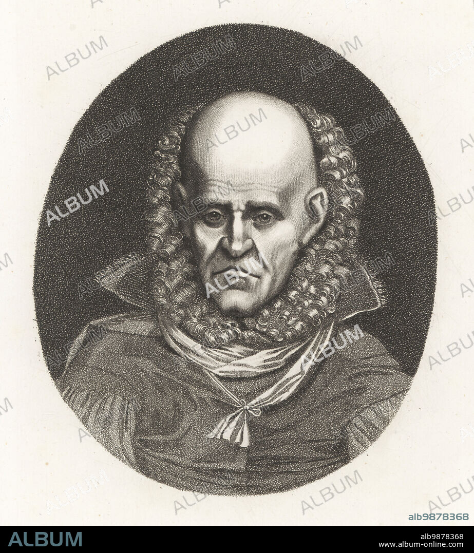 Daniel, Puritan religious fanatic and Oliver Cromwell's porter, 17th century. Famous for his predictions, he lived for many years in Bethlem Royal Hospital for the insane. From a curious and unique print in the possession of the Marquis of Buckingham. Copperplate engraving from Samuel Woodburns Gallery of Rare Portraits Consisting of Original Plates, George Jones, 102 St Martins Lane, London, 1816.