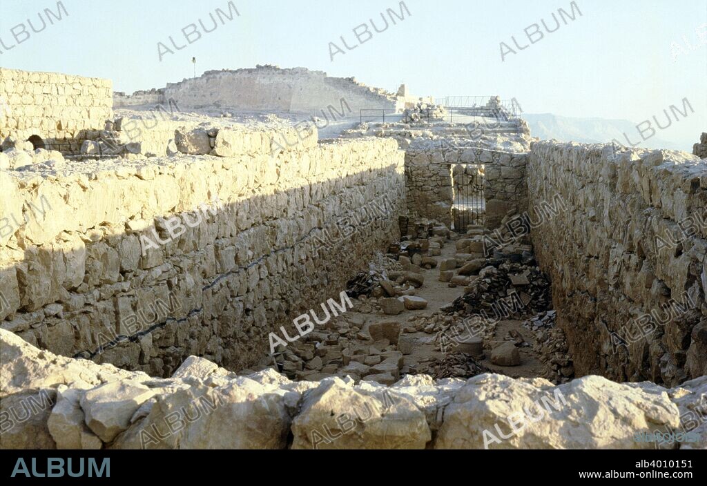 Store rooms of Herod's Palace, Masada, Israel, c20th century. Masada is an ancient fortification in the Southern District of Israel, Herod the Great built palaces for himself on the mountain and fortified Masada between 37 and 31 BC.